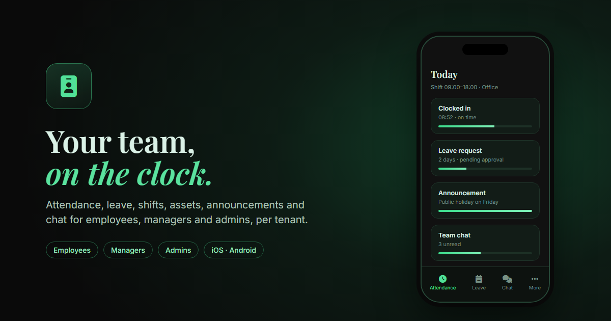 Employee management and attendance app