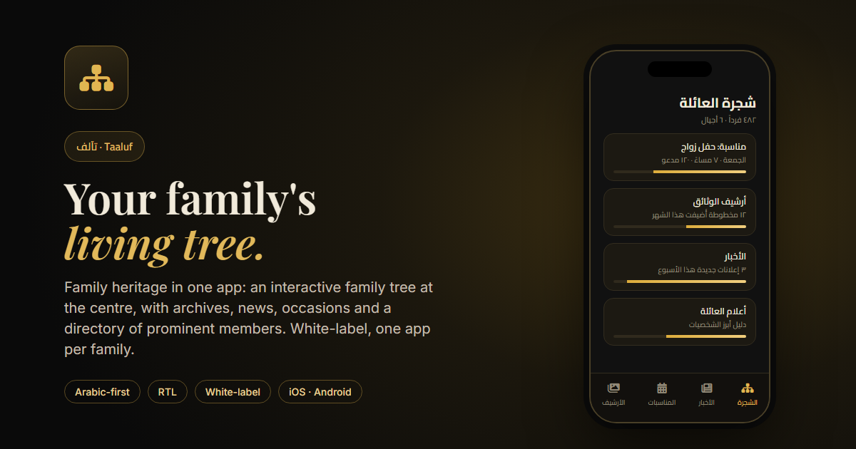 Taaluf family heritage app