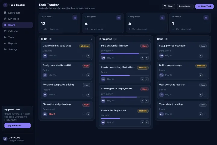 Task Tracker kanban